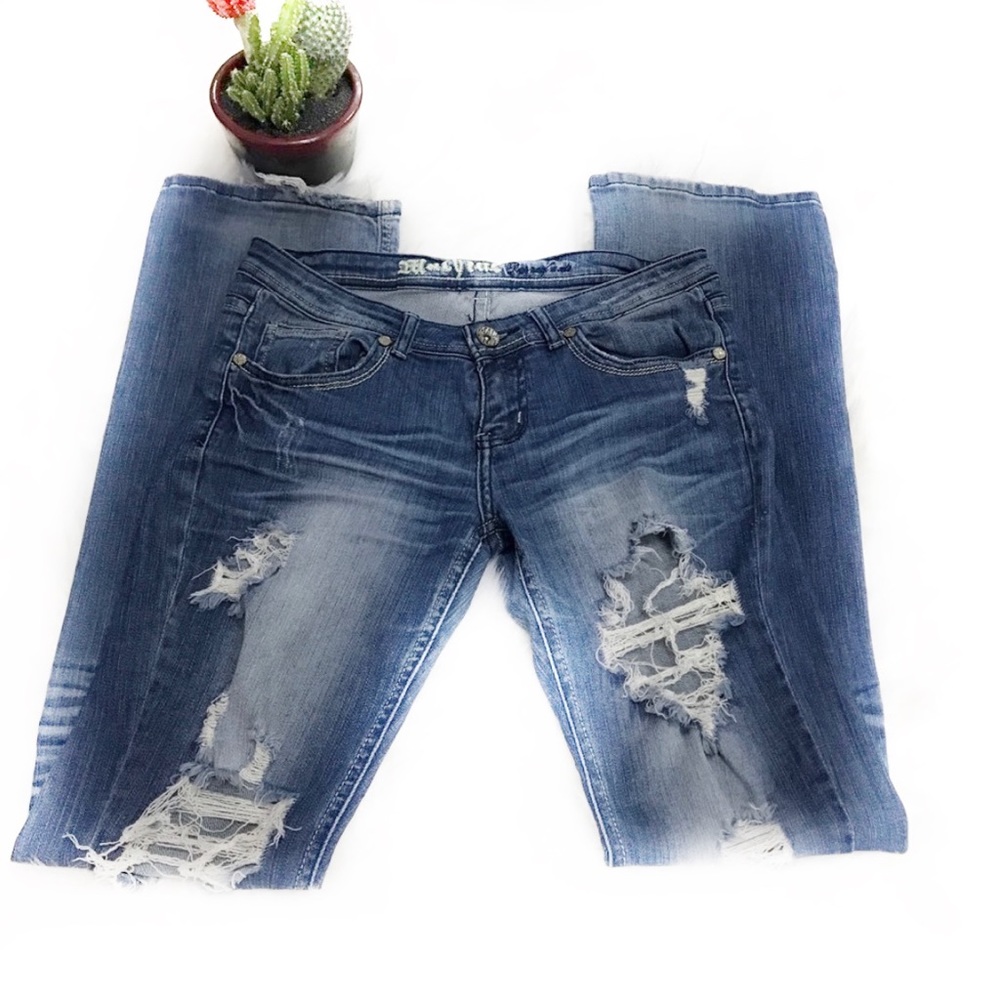 Machine Distressed Jeans